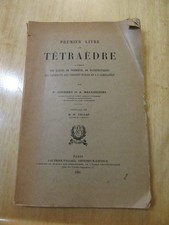 Livre rare: Premier livre du tétraèdre, Couderc et Balliccioni 1935