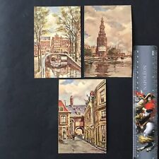 CACAO BLOOKER 3 Chromos CPA 1900 HOLLANDE AMSTERDAM Anciens Scraps