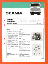 SCANIA TRUCKS / LB 111 / TRACTEUR ROUTIER / FICHE TECHNIQUE  de 1978