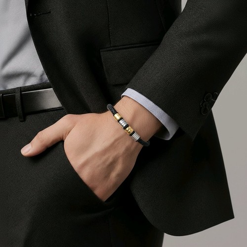 Bracelet cuir tressé - en,