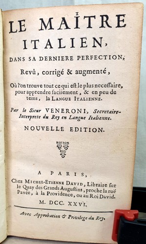 Livre ancien 1726 veneroni - ancien,