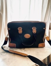 Beau Sac Voyage BREEZE Valise Bandoulière Cuir Et Noir bagage Cabine Avion Tissu