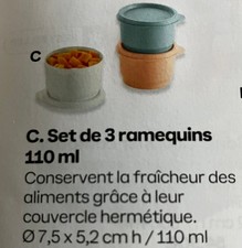 LOT DE  3  RAMEQUINS  110 ML