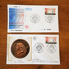 ⭐ FRANCE 2 Enveloppes An I de la République 1992 - FDC 1er Jour Timbre⭐