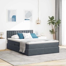Lit de Rangement avec matelas avec tête de lit Velours Moderne pratique vidaXL v