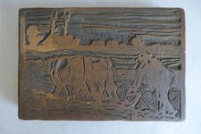 Matrice bois gravé en cuir