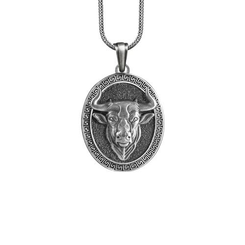 Collier minotaure argent - collier,