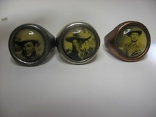 3 WESTERN STAR CHILDS RINGS ROY ROGERS GENE AUTRY HOPPALONG CASSIDY