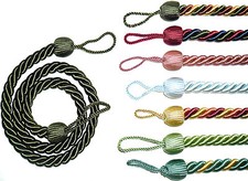 Superbe Soyeux Entortillé Corde Embrasse Rideau, X2, Divers Couleurs, Art 1085.C