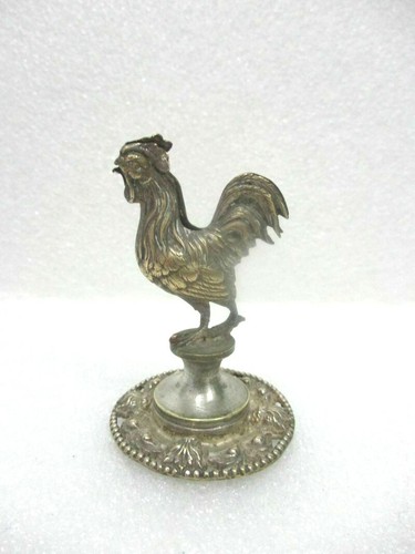 Petit coq sur socle - , métal