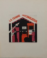 Lucien BOUCHER : La femme accumulateur - Lithographie originale