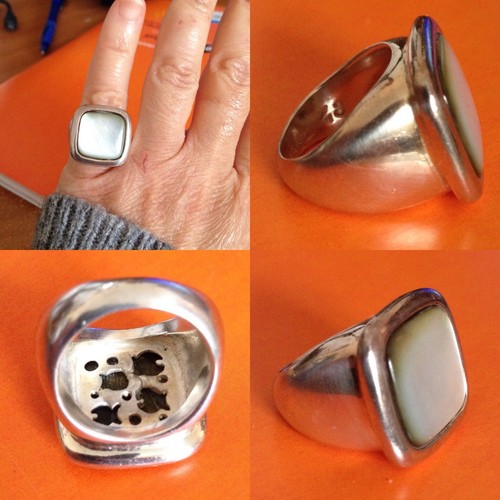 Superbe bague sertie nacre - bague,