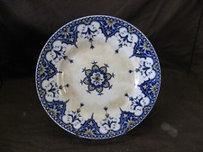 Ancien plat à biscuits sur pied en Faïence de Sarreguemines décor Cluny