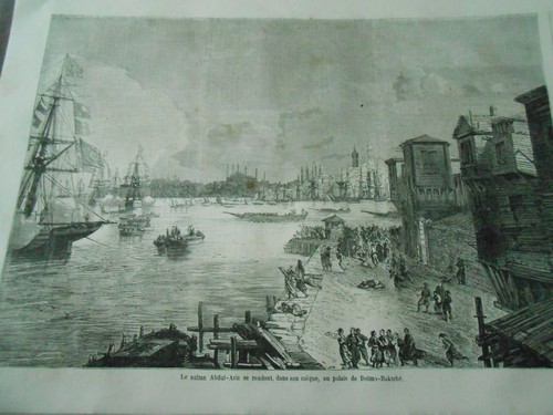 Gravure 1861 sultan abdul - gravure,
