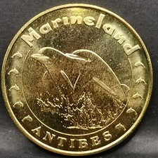 JETON TOURISTIQUE MDP 2009 LES DAUPHINS MARINELAND ANTIBES / MEDAILLE 34 mm