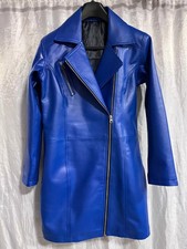 Robe de motard en cuir bleu