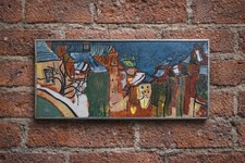 Tableau émaux vintage signé