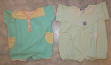 Lot de 2 Combinaisons à Manches Courtes Bébé  Nouveau-né " et 6 mois*