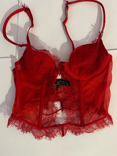 Guêpière corset top rouge - guêpière,