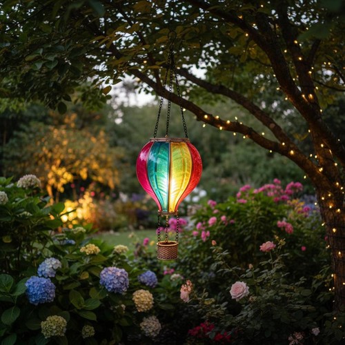 Lampe montgolfière solaire - montgolfière,