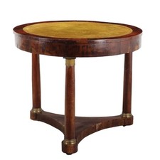 Table Basse Empire Ancienne Acajou Velours Bronze XIXe Siècle Originale