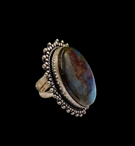 Bague tendance labradorite - bague, en