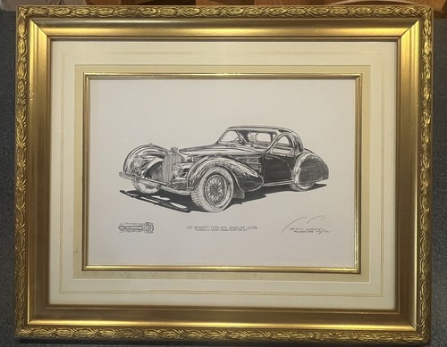 Bugatti print framed remarked - print,