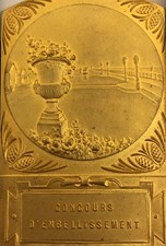MÉDAILLE PLAQUE BRONZE DORÉ