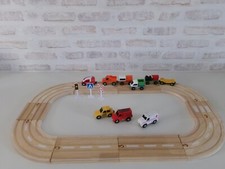 Circuit de train ou voiture en bois double rails / voies