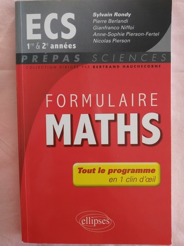 Formulaire maths ecs première - ecs,