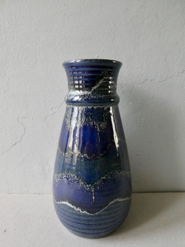Vase céramique bleue - vase, en