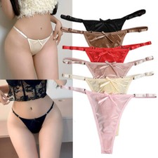 Femmes Silky Satin Panties Sous-Vêtements Réglables Ajustements Lingerie G- /