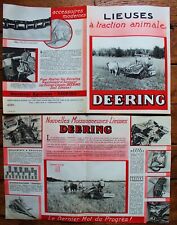 DEERING , DEPLIANT 4 PAGES  , 1931 ,"LIEUSES A TRACTION ANIMALE ",ANNEES 30