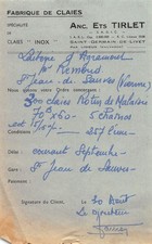 1950 FABRIQUE DE CLAIES ETS