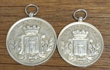 2 Médailles Concours De Manœuvre De Pompes à Incendie Beaumont Sur Oise Mai 1885