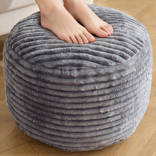 Dark grey round corduroy soft - grey,