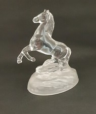 VINTAGE Statuette ou figurine de Cheval cabré en cristal - déco ou presse papier