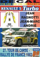 DECAL RENAULT 5 TURBO "Tour de