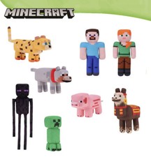 Peluche Minecraft Steve Alex Creeper Enderman Cochon Ocelot Loup Lama H 30 Cm