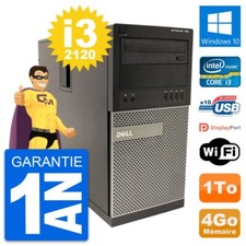 PC Tour Dell OptiPlex 790 MT Intel i3-2120 RAM 4Go Disque 1To Windows 10 Wifi