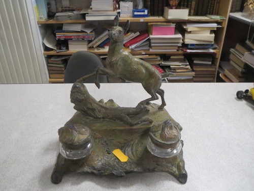 Ca217 encrier ancien regule - ancien,