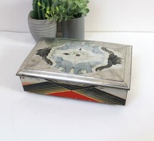 Boîte ancienne en fer blanc Art Déco