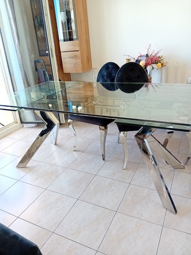 Table verre salle à - en,