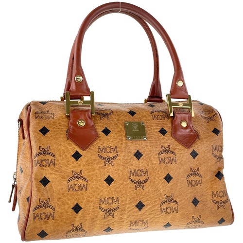 Sac main mcm - visetos, cuir