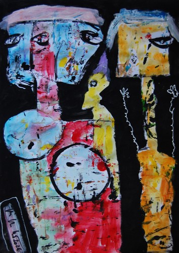Art brut sur papier - 42x49,4, cm