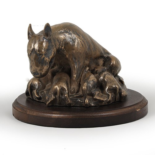 Figurine bois bull terrier - bois,
