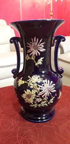 Vase faïence bleu nuit - bleu,
