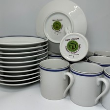 Vintage French Porcelain Coffee Set 12 Cups Saucers Porcelaine d’Auteuil