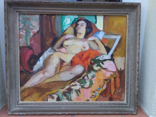 Tableau pierre cornu huile sur - pierre,