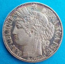France , 1 franc Cérès argent 1872 A Paris ,  km 822.1 cote SUP 150€ SPL 200€ !